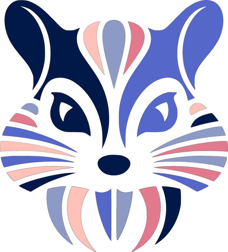 Mystical Tribal Flying Squirrel Face Design vector