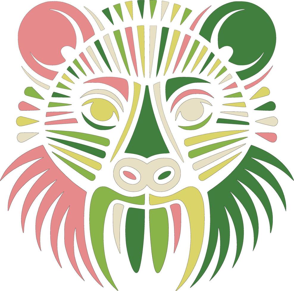 Ancient Tribal Marsupial Mole Face Design vector