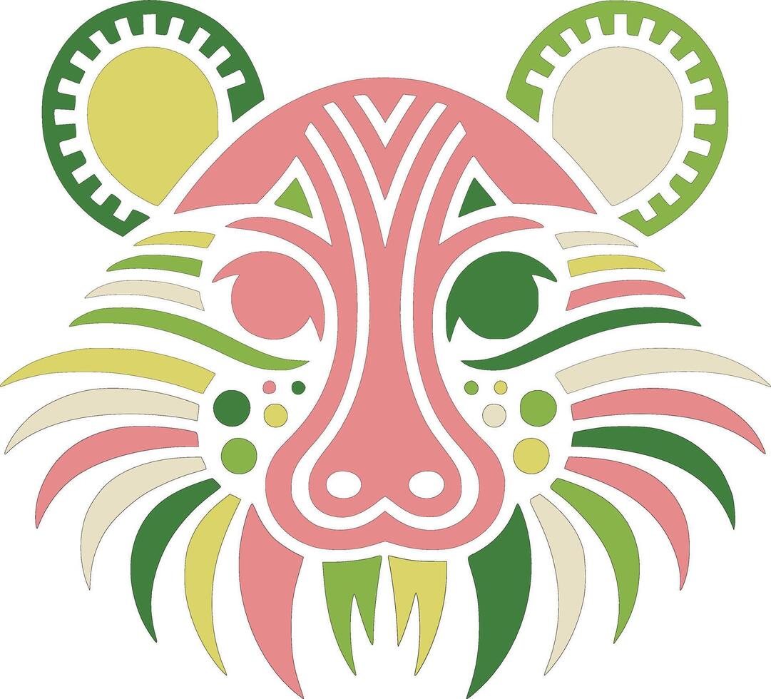 Tribal Marsupial Mole Face Design vector