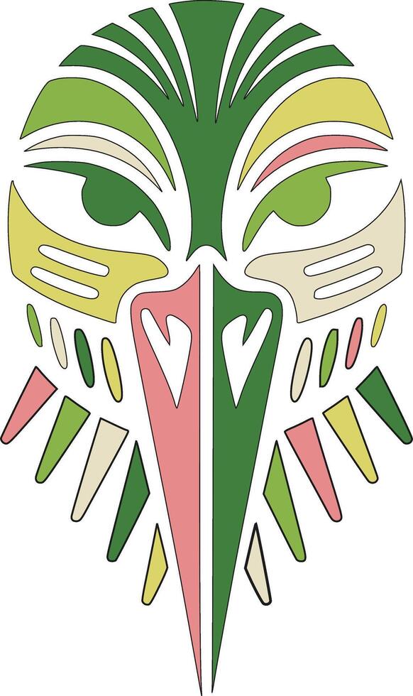 Stylized Tribal Stork Face Design vector