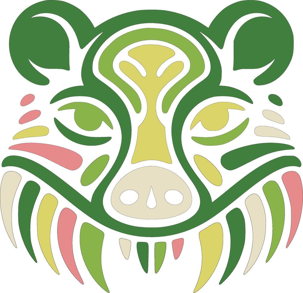 Mystical Tribal Marsupial Mole Face Design vector