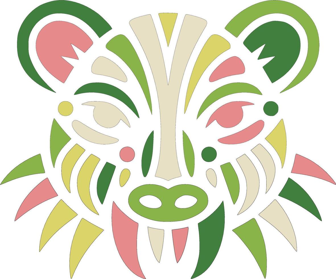 Iconic Tribal Marsupial Mole Face Design vector