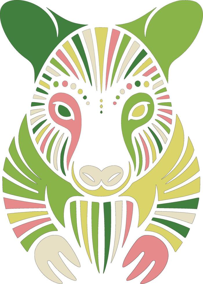 Tribal Tree Kangaroo Face Design vector