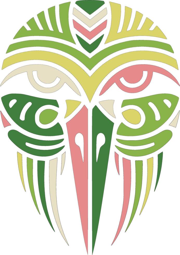 Stylized Tribal Crane Face Design vector