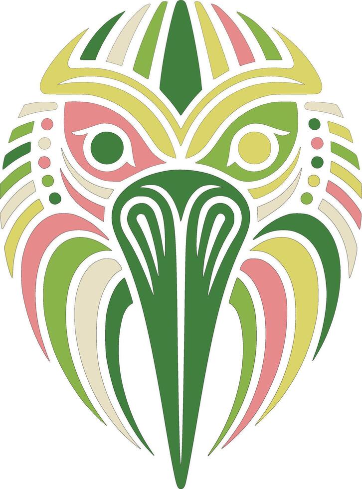 Stylized Tribal Hornbill Face Design vector