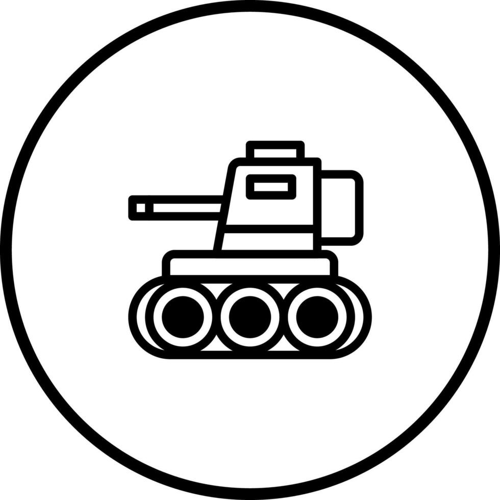 Stylized tank icon conveying military power and strategic defense in modern warfare technology symbol vector