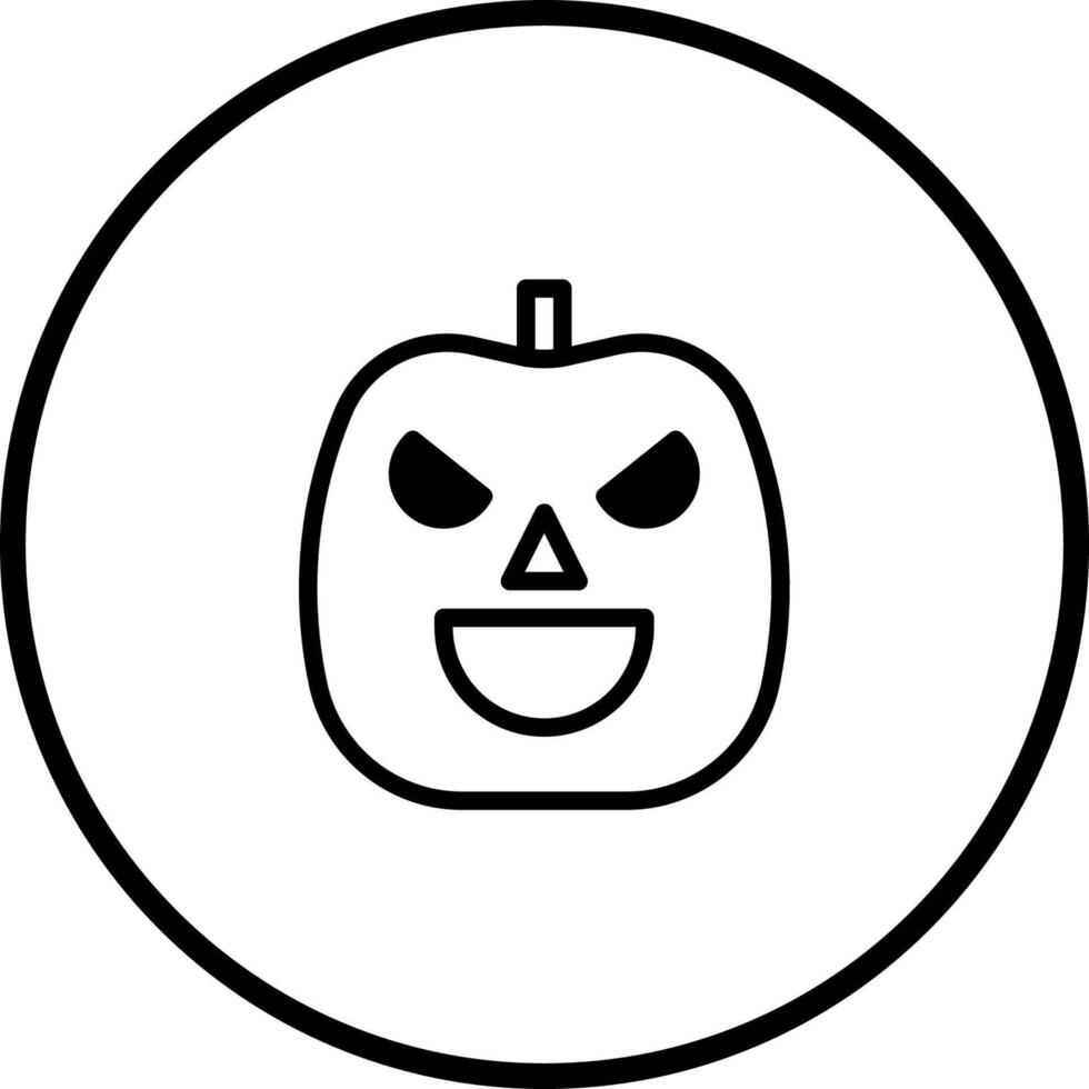 Spooky halloween pumpkin icon illustration in outline design perfect for stickers or decoration with bold and simplistic lines vector