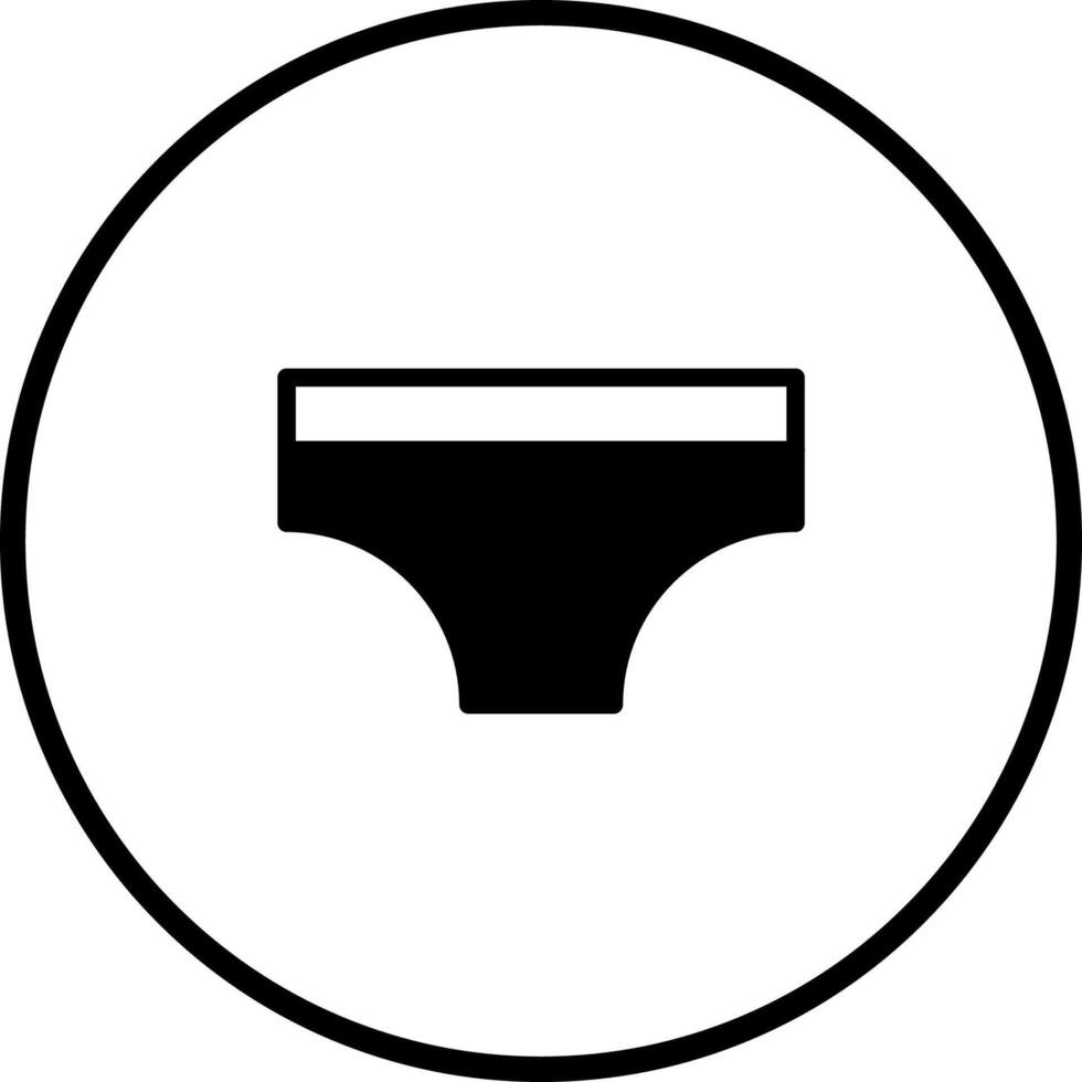 Simple underpants icon inside a circle representing clothing item apparel wardrobe fashion essential lingerie vector