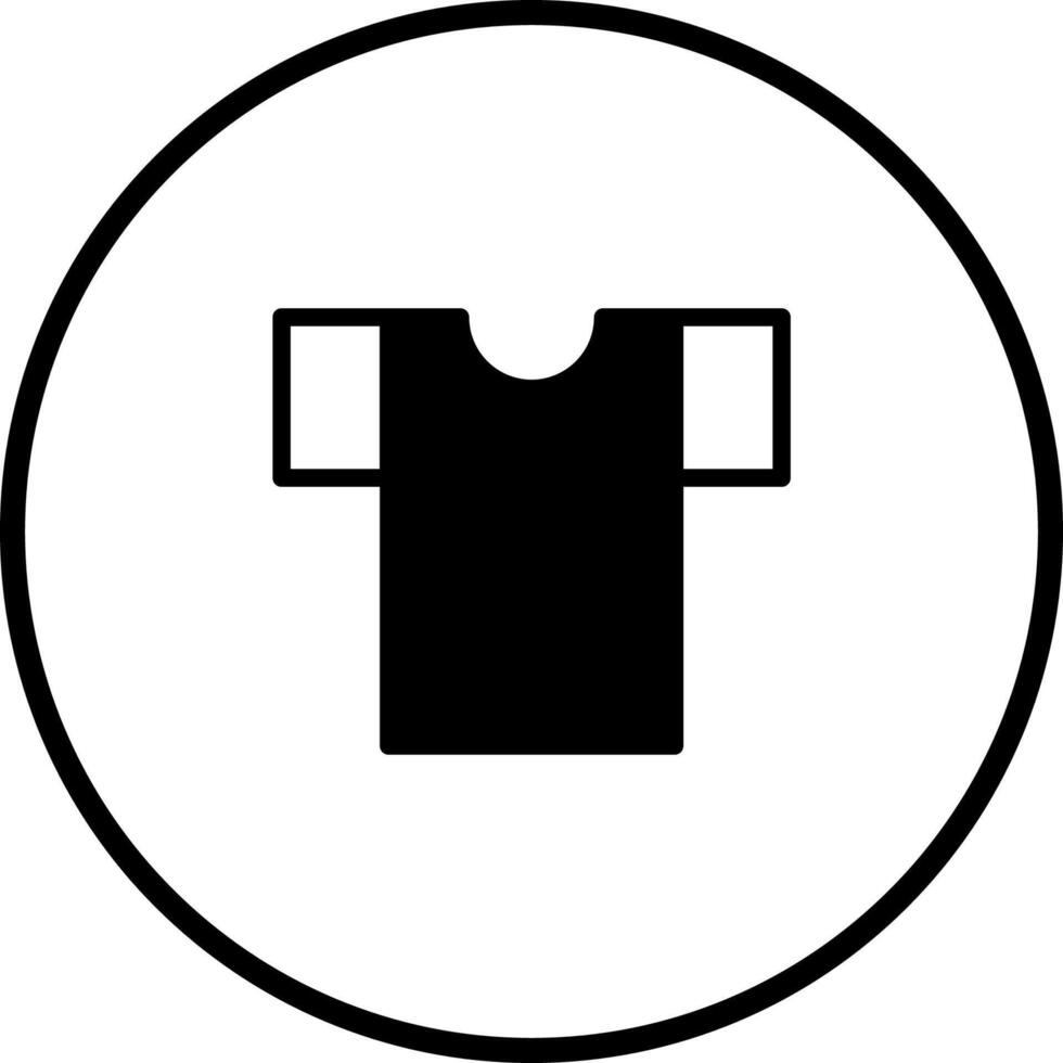 Simple t-shirt icon with a round frame representing clothing and fashion apparel in format it is a clothing element vector