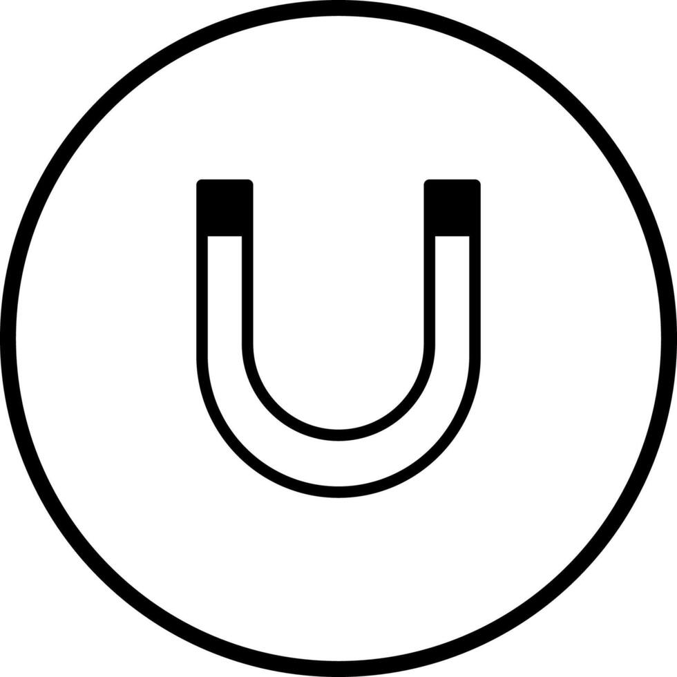 Simple representation of a magnet with circular frame illustration offering versatility and appealing design for use in various materials vector