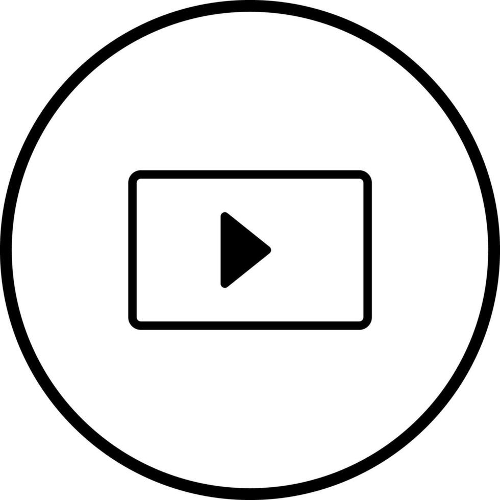 Simple play button illustration isolated within a circle representing content accessibility for creative projects vector
