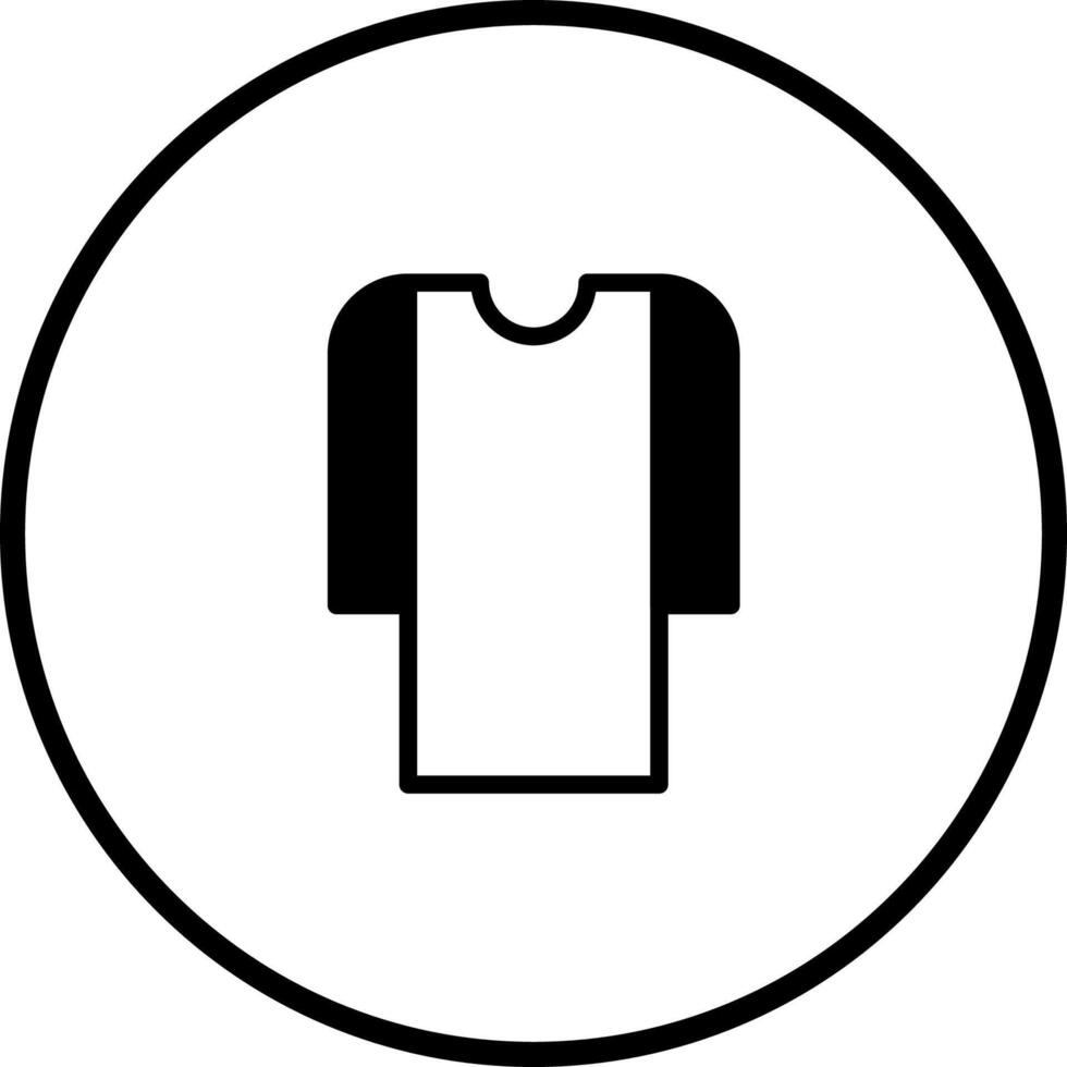 Simple outline icon design featuring a t-shirt silhouette within a circular border creating a graphic emblem vector