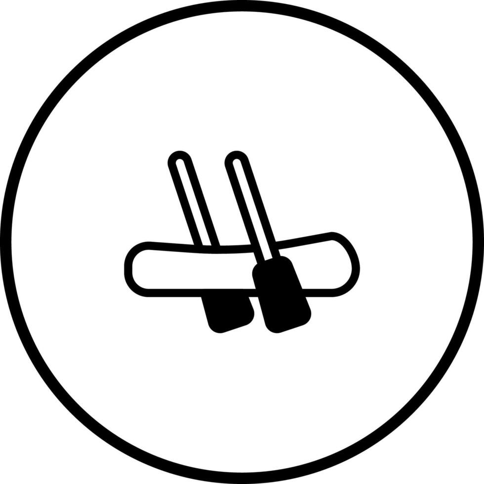 Simple outline icon of a boat with two oars for water travel and adventures icon set design illustration vector
