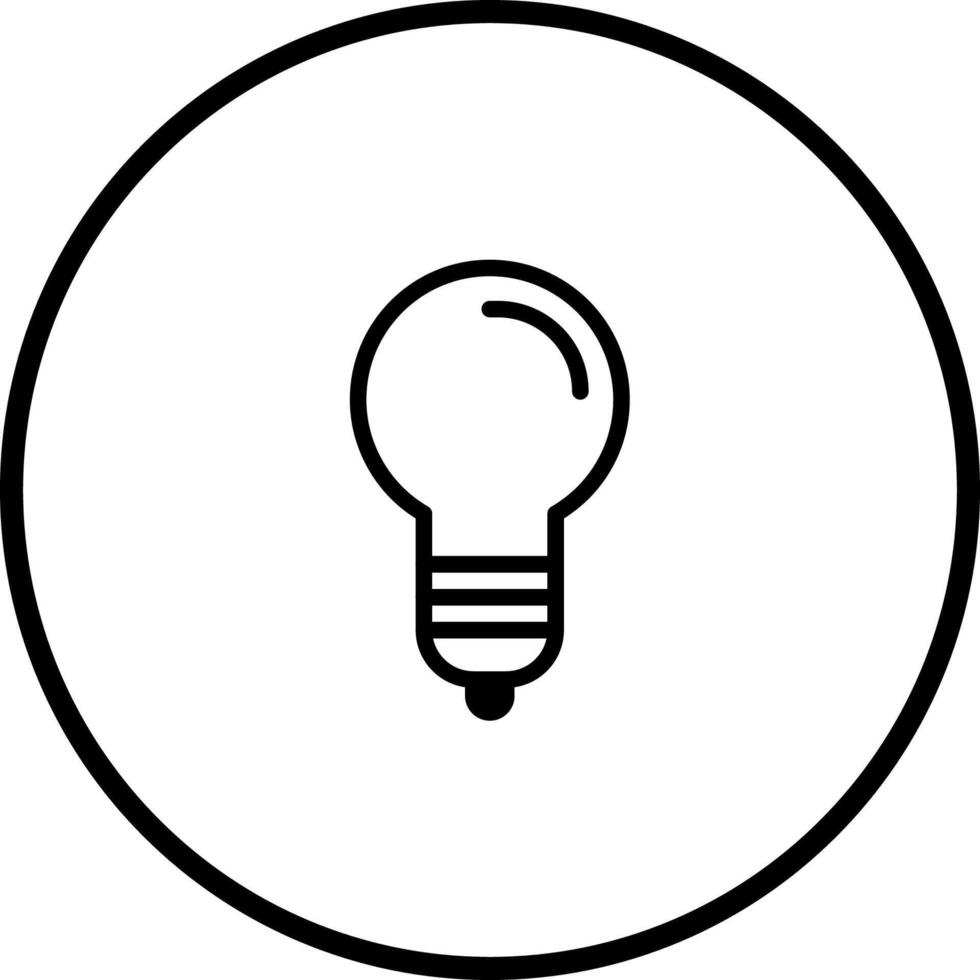 Simple light bulb icon design illustrating innovation creativity energy concept within a circle minimalist representation idea generation vector