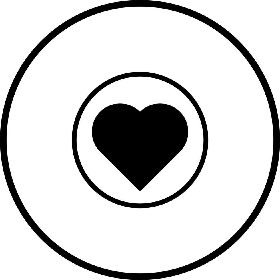 Simple heart icon in circle frame symbol of love and affection representation graphic vector