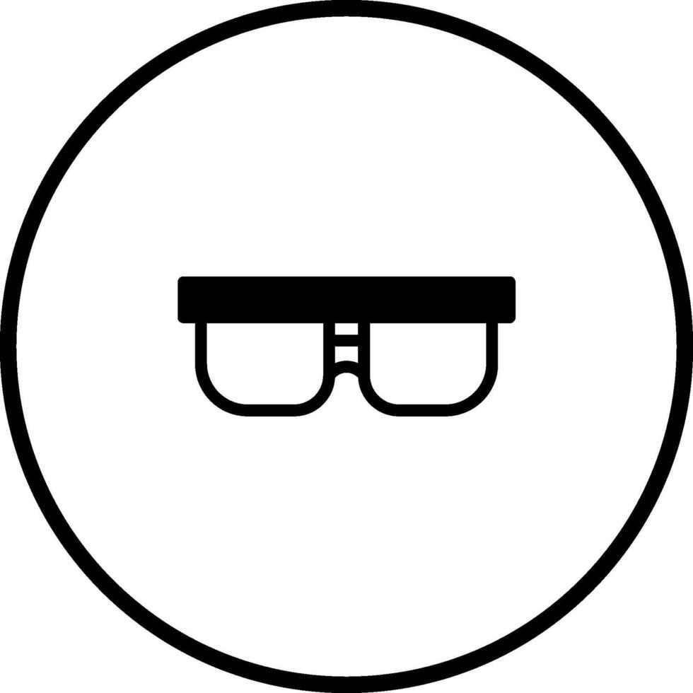 Simple glasses icon in black outline symbolizing vision correction and optical accessories for eyesight vector