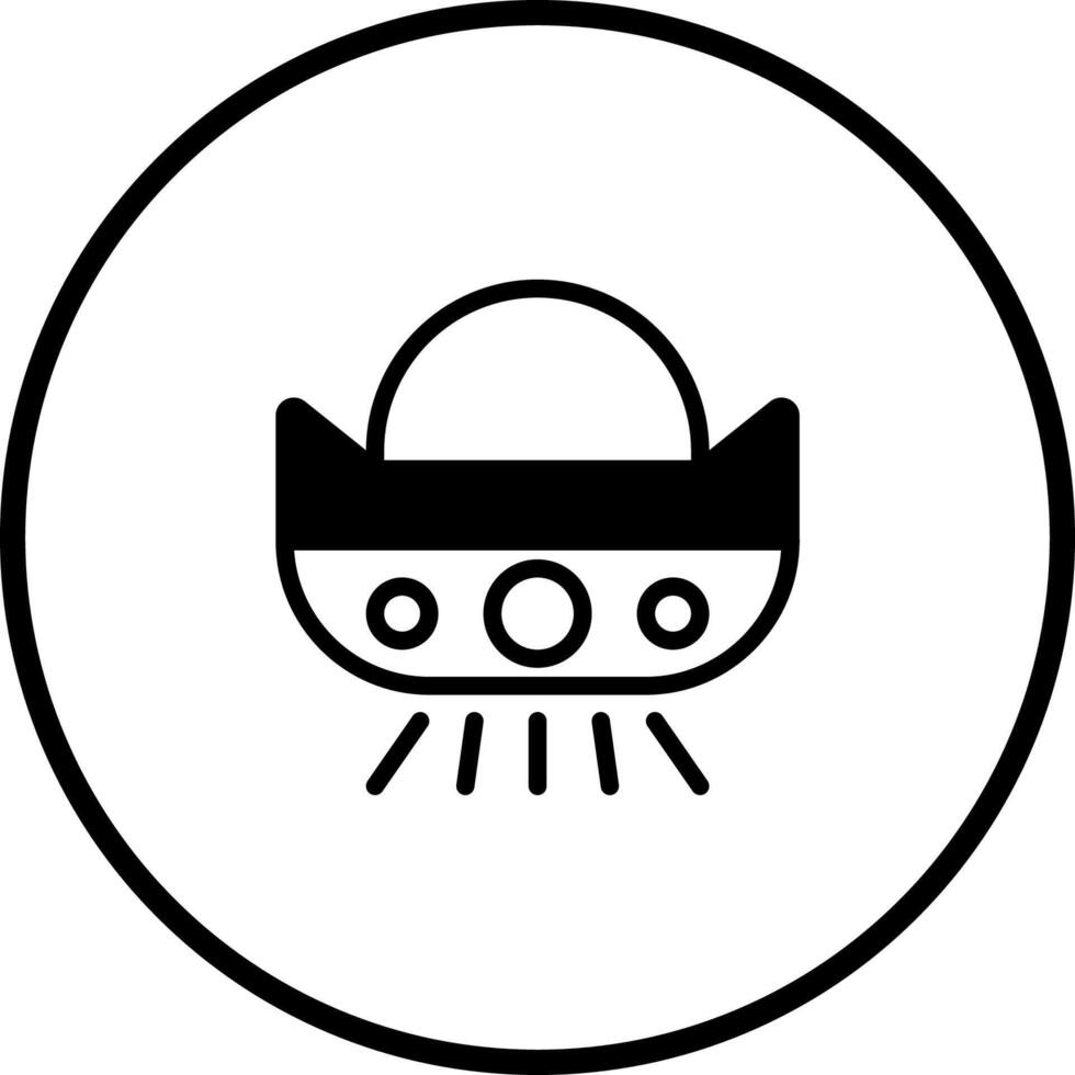 Simple depiction of a flying saucer icon isolated on white background symbolizing extraterrestrial presence in a minimalist style vector