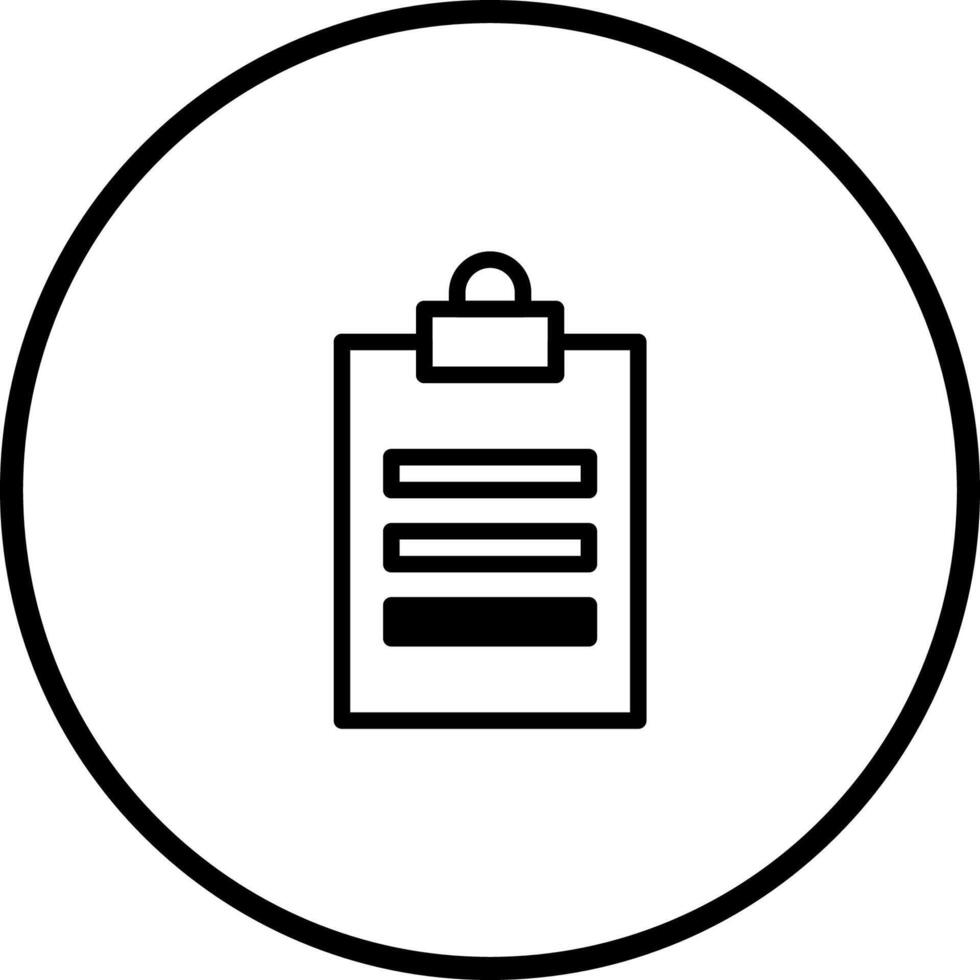 Simple checklist icon in a circle with basic lines and shapes for creative design work vector