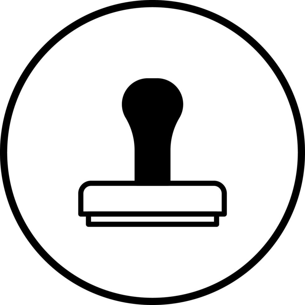 Simple black and white stamp illustration within a circle suitable for icon or graphic design use vector