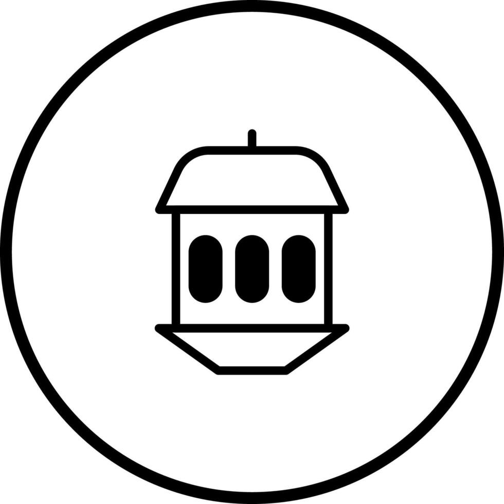 Simple bird feeder icon illustration showcasing outline on white background representing wildlife and feeding vector