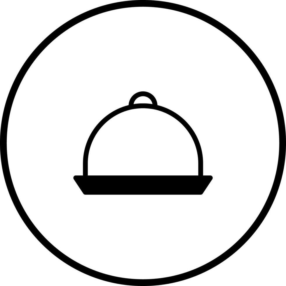 Minimalist illustration showcasing a covered food dish within a circular frame for diverse purposes vector