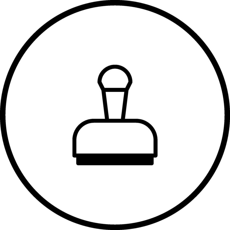 Minimalist stamp icon representing authority confirmation and acceptance within a circle conveying official status illustration vector