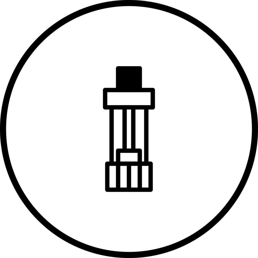 Minimalist representation of a vape cartridge inside a circle perfect for icon design projects and logo use vector