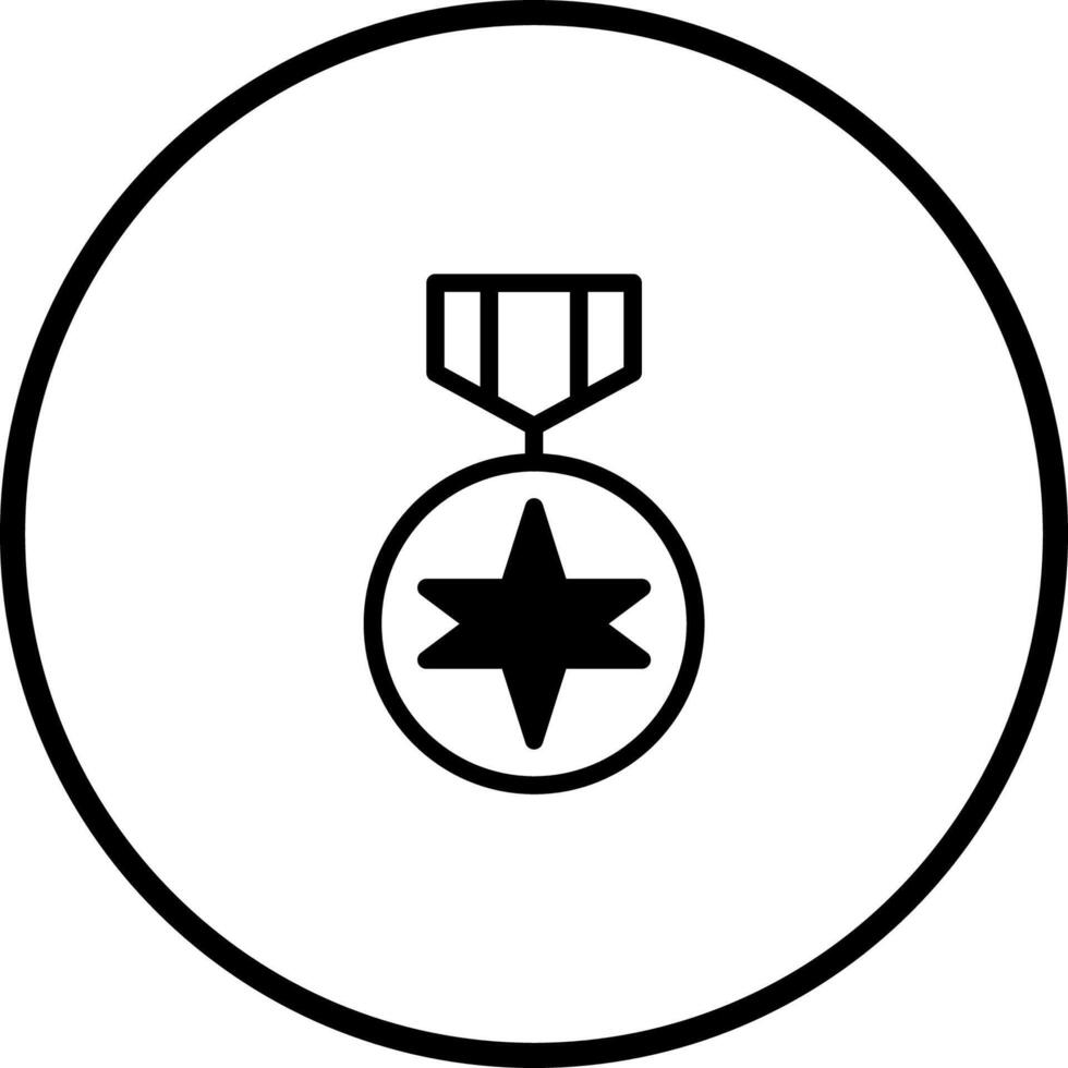 Minimalist military award icon illustration depicting valor service within a circular frame enhancing the focus and symbolic representation vector