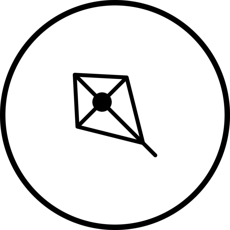 Minimalist kite illustration inside circle represents freedom and joyful outdoor activity design flying high vector