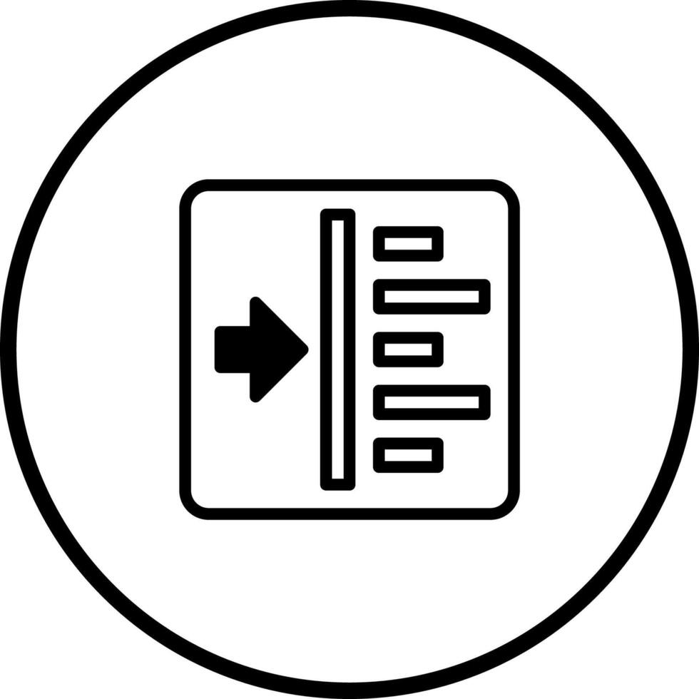 Iconic document import illustration portraying data input and transfer process within digital environment and black circle vector