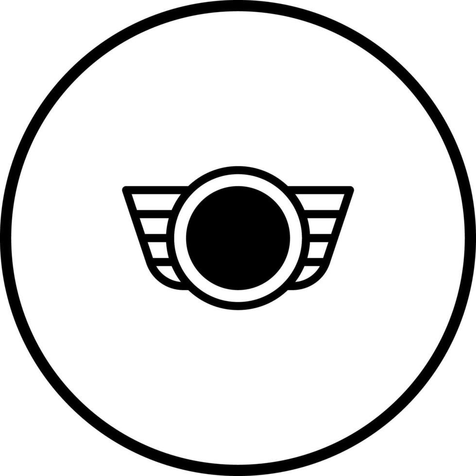 Iconic emblem design featuring wings and a circular badge evoking concepts of flight and prestige vector