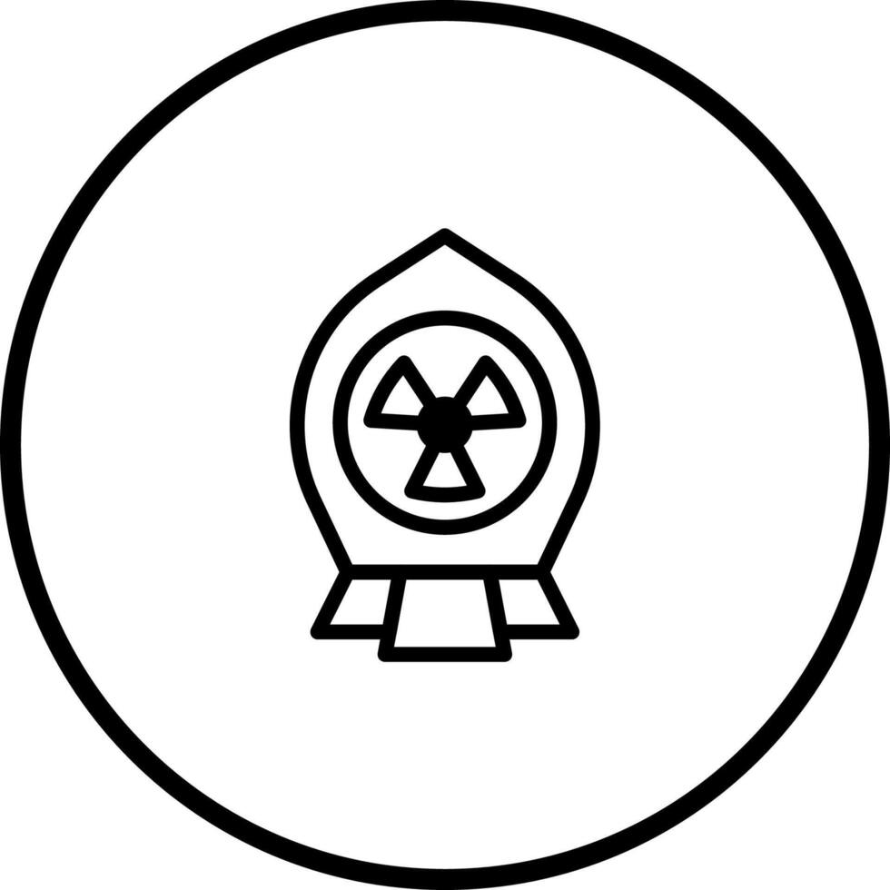 Icon symbolizing radiation hazard and environmental safety measures for waste management with nuclear energy and protection vector