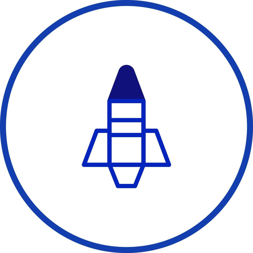 Minimalist design featuring a stylized blue rocket ship ready for launch signifying space exploration and innovation vector