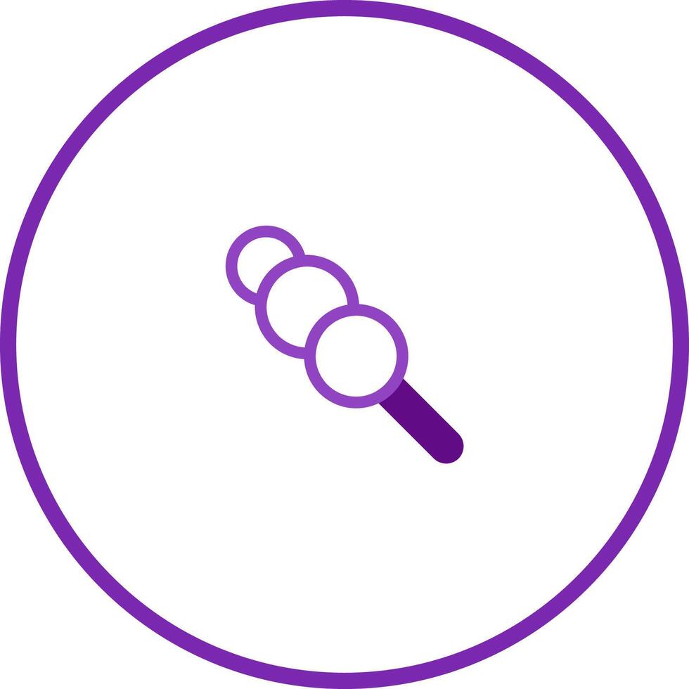 Minimalist dango illustration on a stick within a circle design aesthetic for print or digital use vector