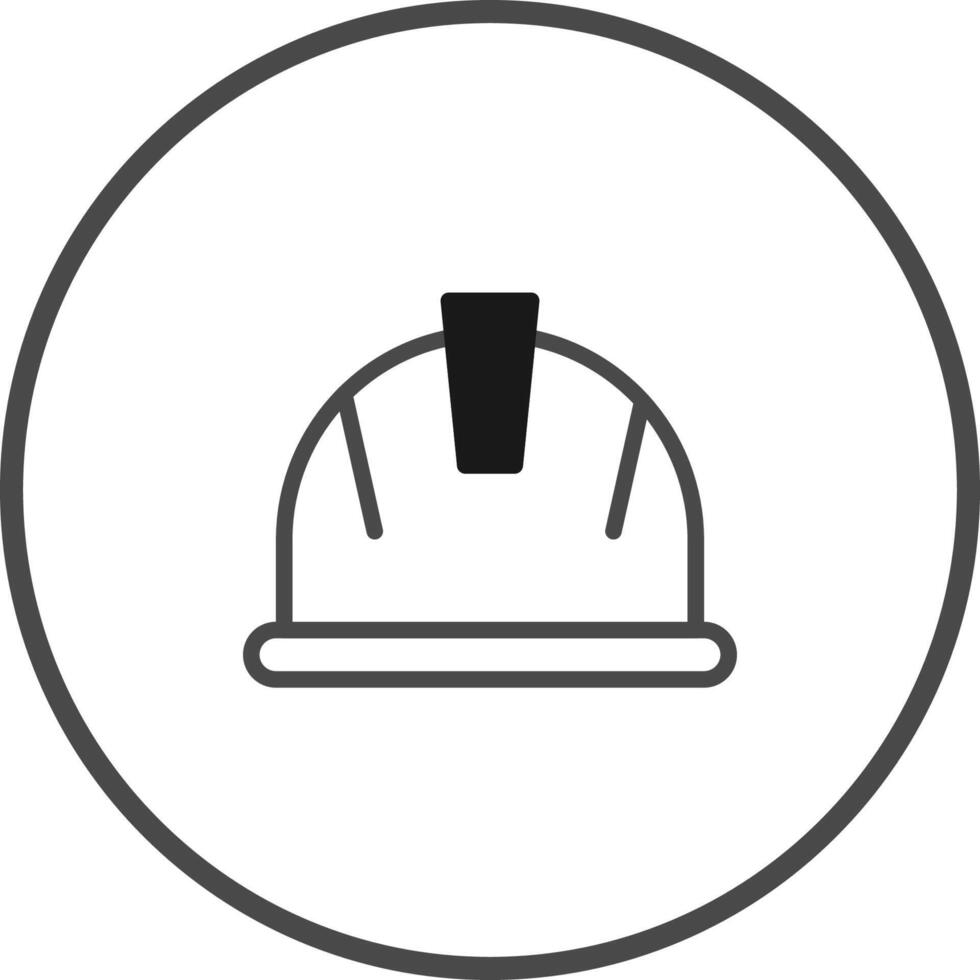 Minimalist construction helmet icon safety head protection illustration design on white background vector