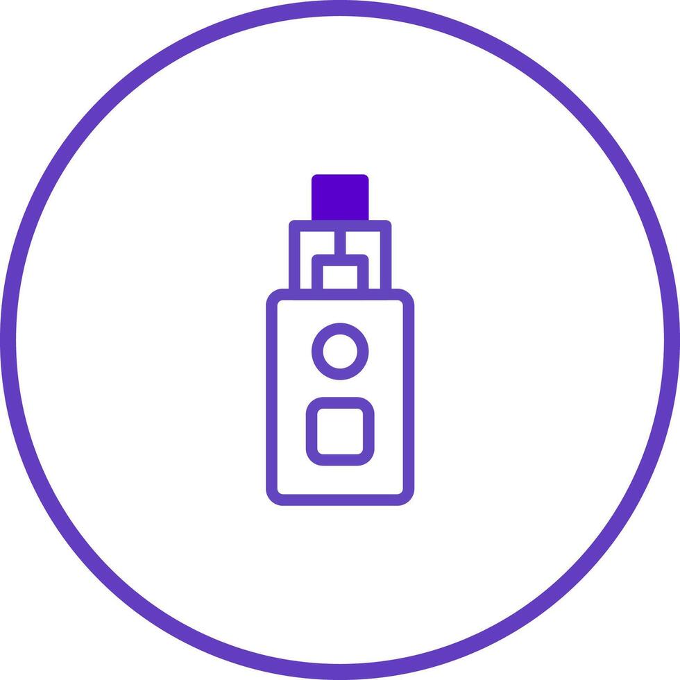 Isolated vaping device inside a circle represents modern electronic cigarettes innovation design illustration style vector