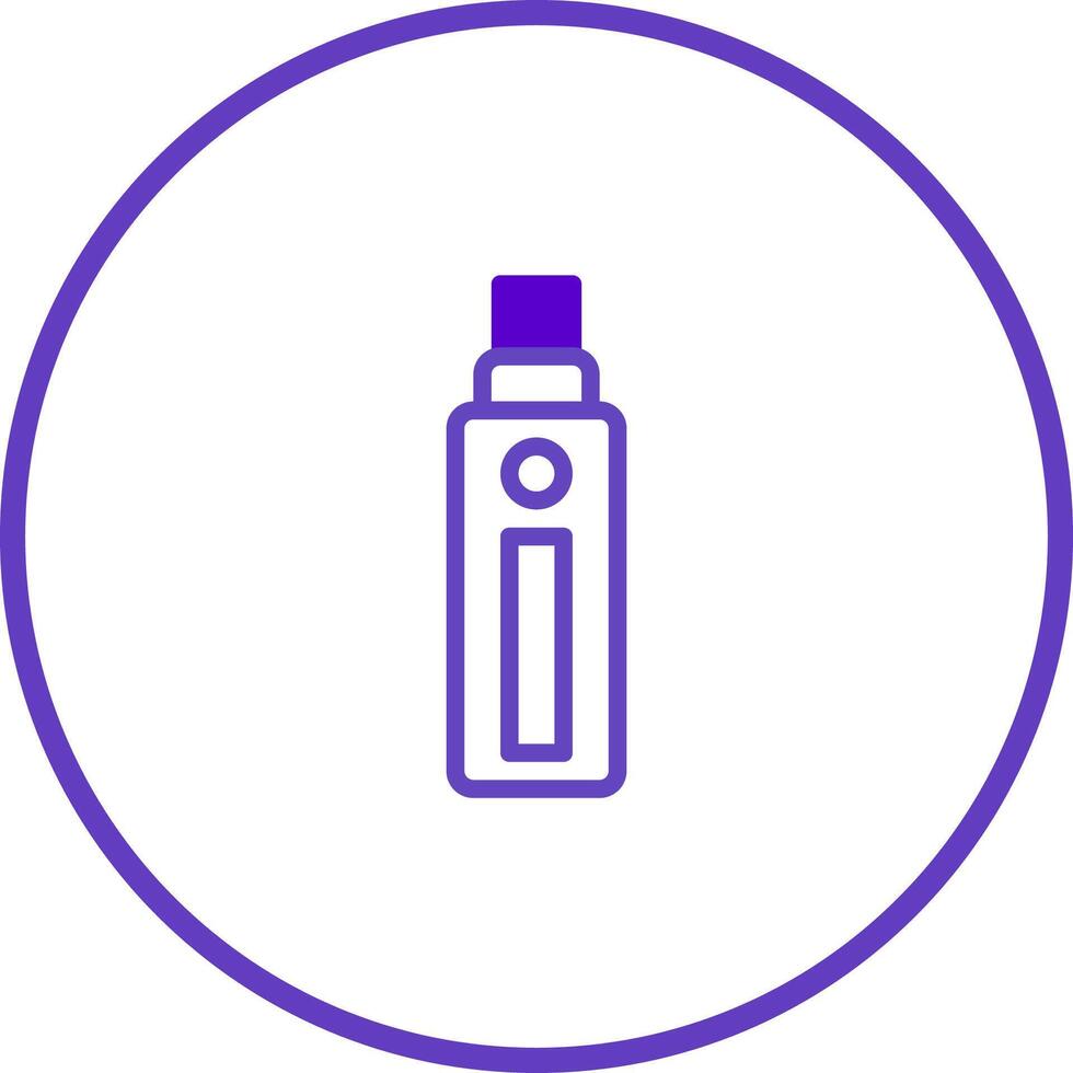 Isolated e-cigarette design electronic smoking device in outline style with circle surrounding simple illustration concept vector