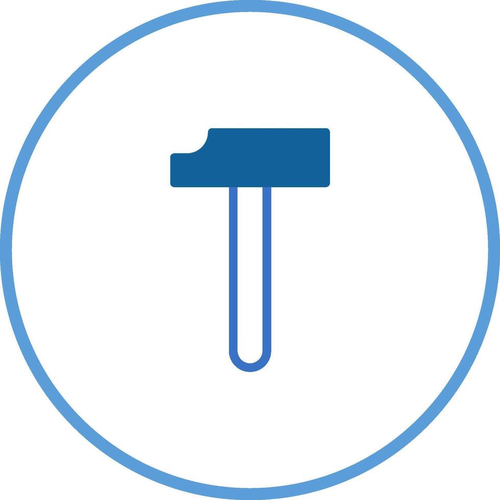 Isolated blue hammer illustration graphic design within circular border craftsmanship tools construction equipment carpentry design and simple building concept representation vector