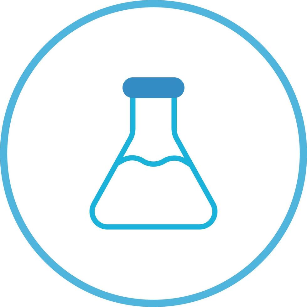 Illustrative scientific conical flask icon design emphasizing chemistry laboratory experiments and pharmaceutical exploration showcasing educational science vector