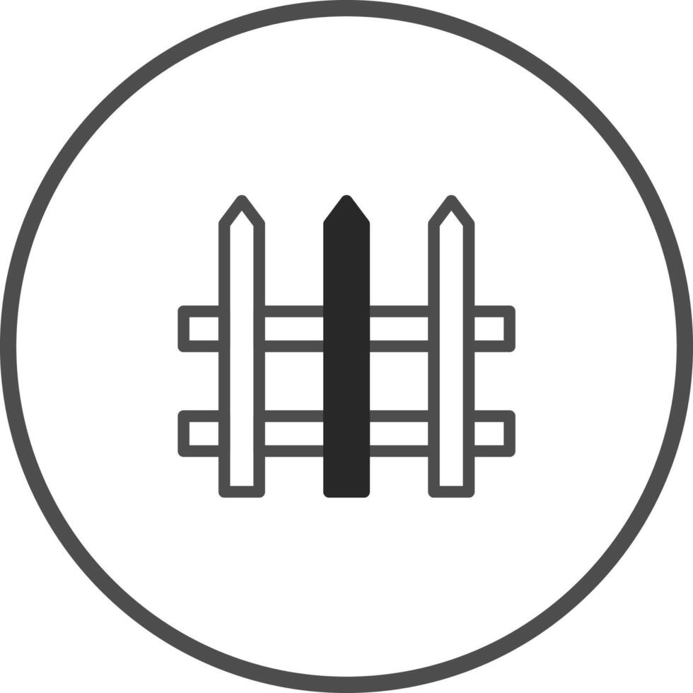 Iconic minimalistic representation of a fence showcasing a boundary or enclosure with simple geometric shapes in design vector