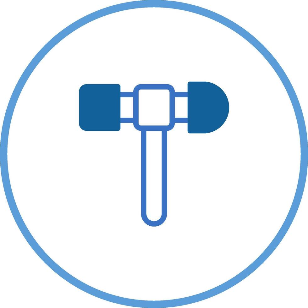 Icon illustration of a taylor hammer used for medical diagnosis and neurological testing in a circular design medical tools vector