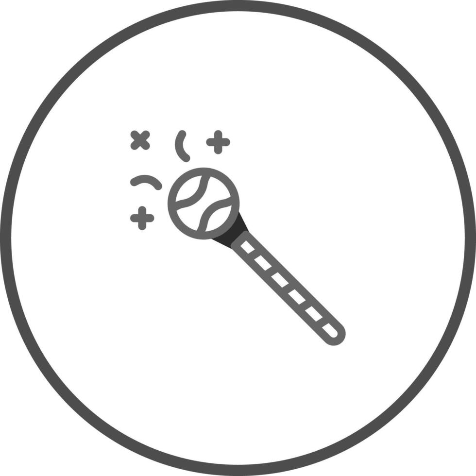 Icon illustration of a magical wand concept with tennis ball top casting sparkles and enchantment vector