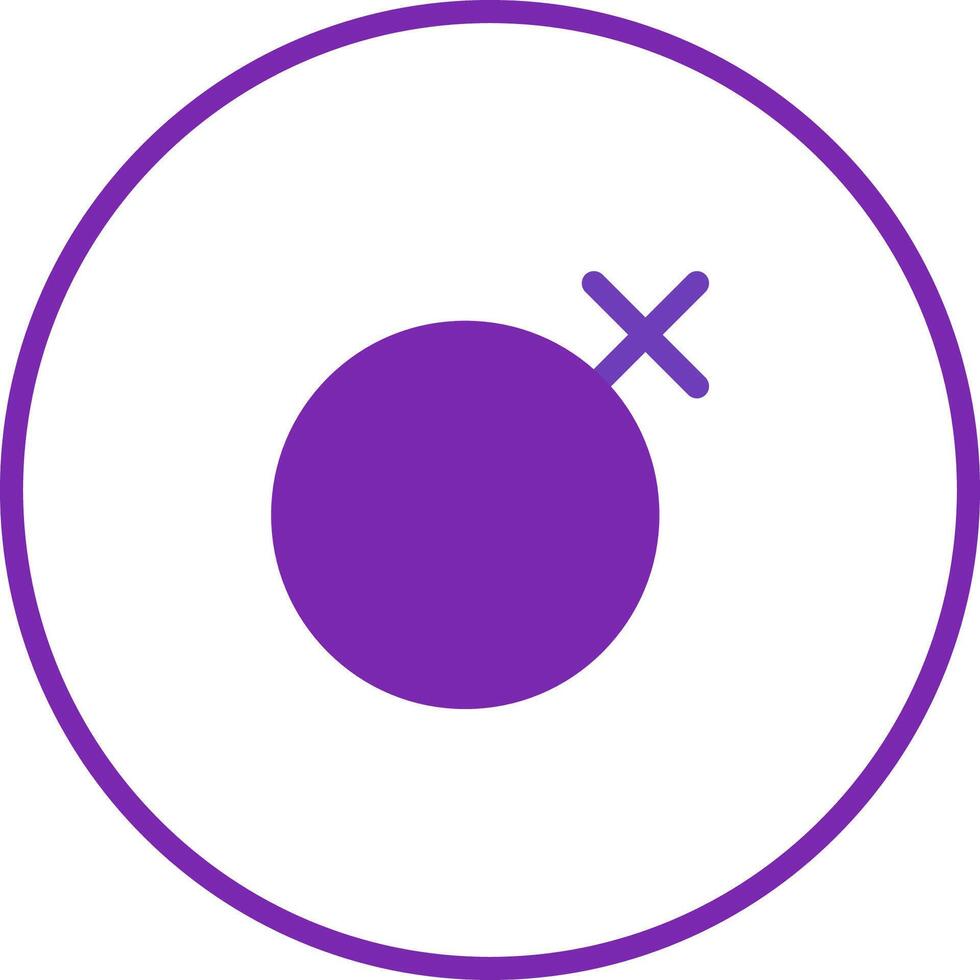 Feminine gender symbol illustration artwork in a circle for representation of women and girls equality vector