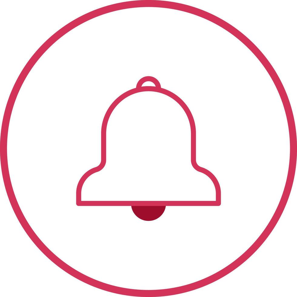 Elegant notification bell icon in circle for user alerts and reminder system with style vector