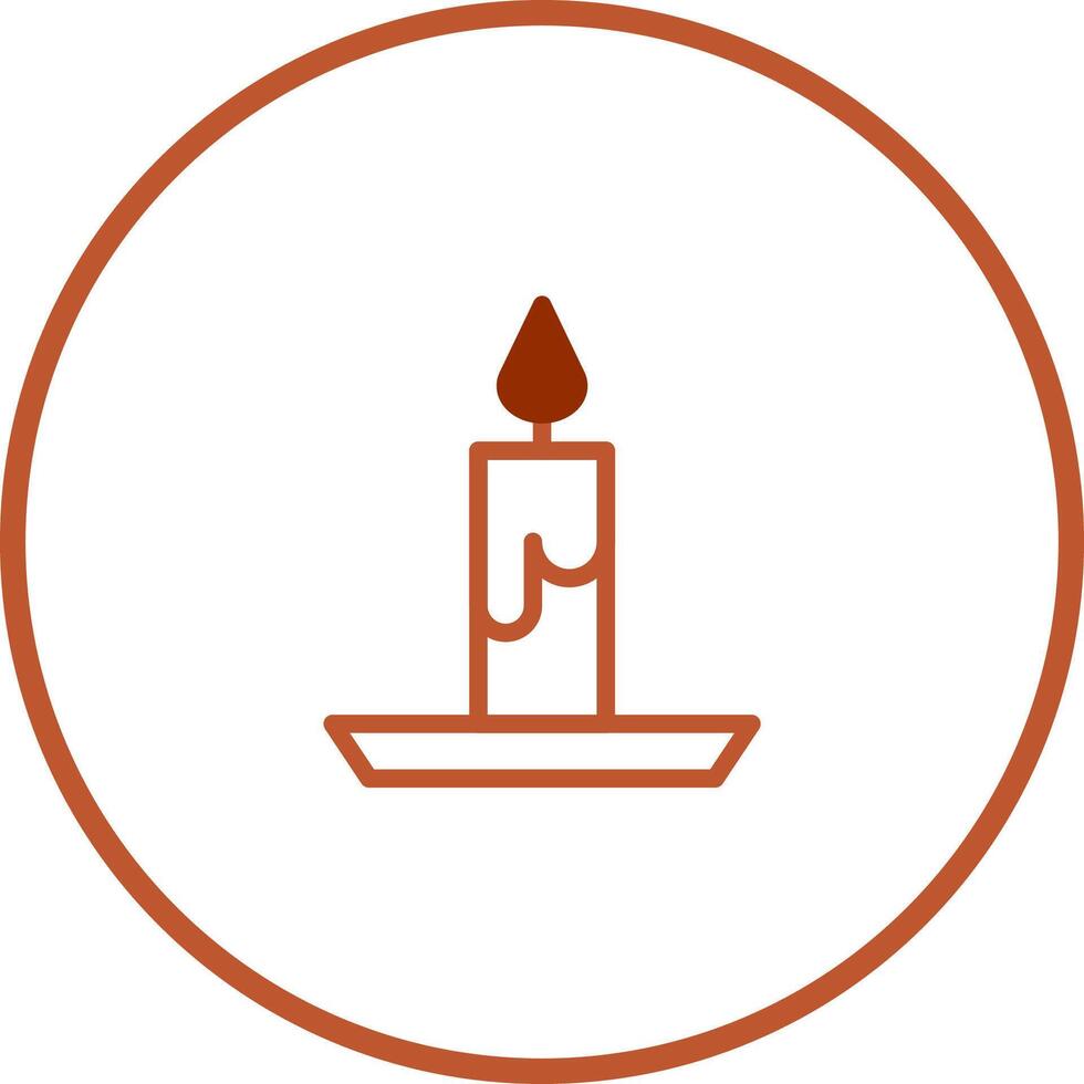 Elegant candle icon design with a warm flame and minimalist art in a circle frame vector