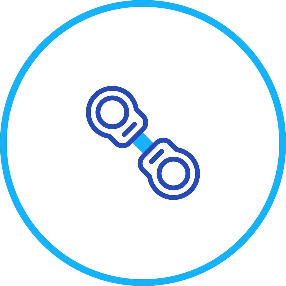 Elegant blue line drawing of a stylized dumbbell showcasing fitness equipment and exercise gear design vector