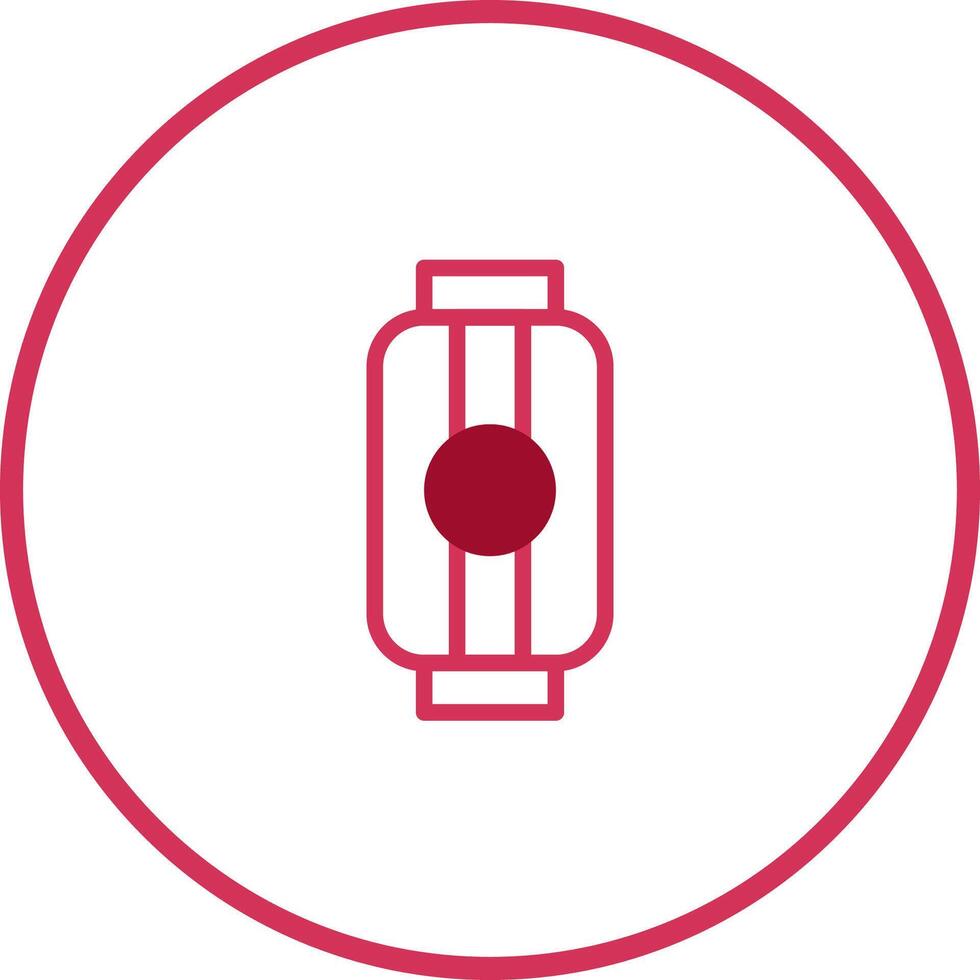 Crimson oriental lantern illustration symbol within crimson circle design for cultural icon usage and festive occasions vector