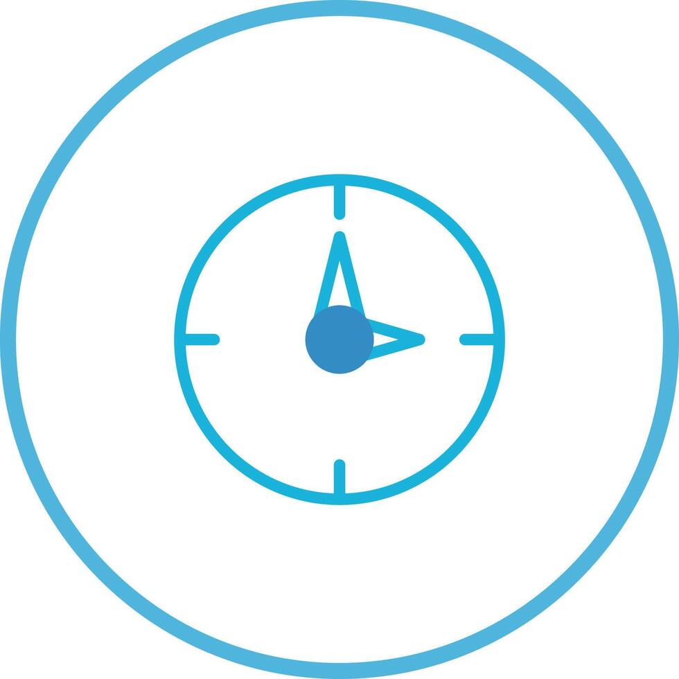 Conceptual blue clock icon depicting punctuality time management deadline and hourly tracking of efficiency for productivity vector