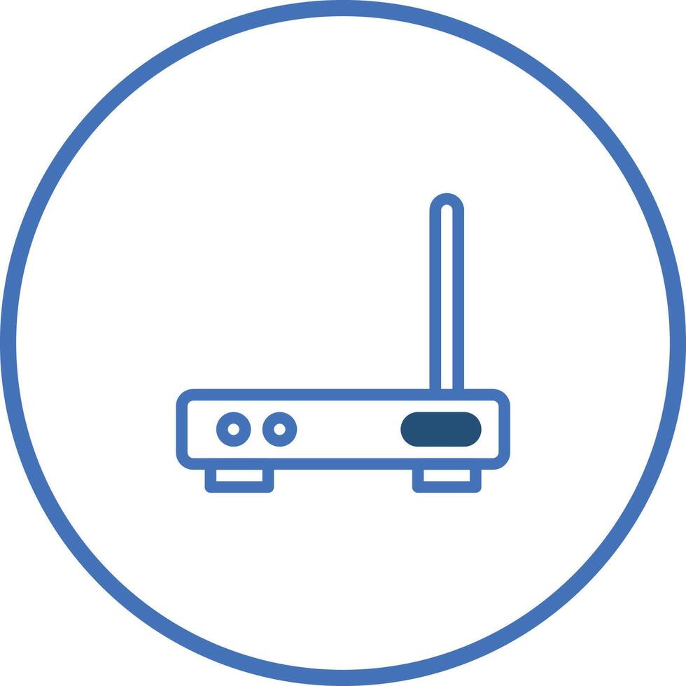 Clean modern blue wireless router illustration showcases technology and connectivity for digital communication network vector