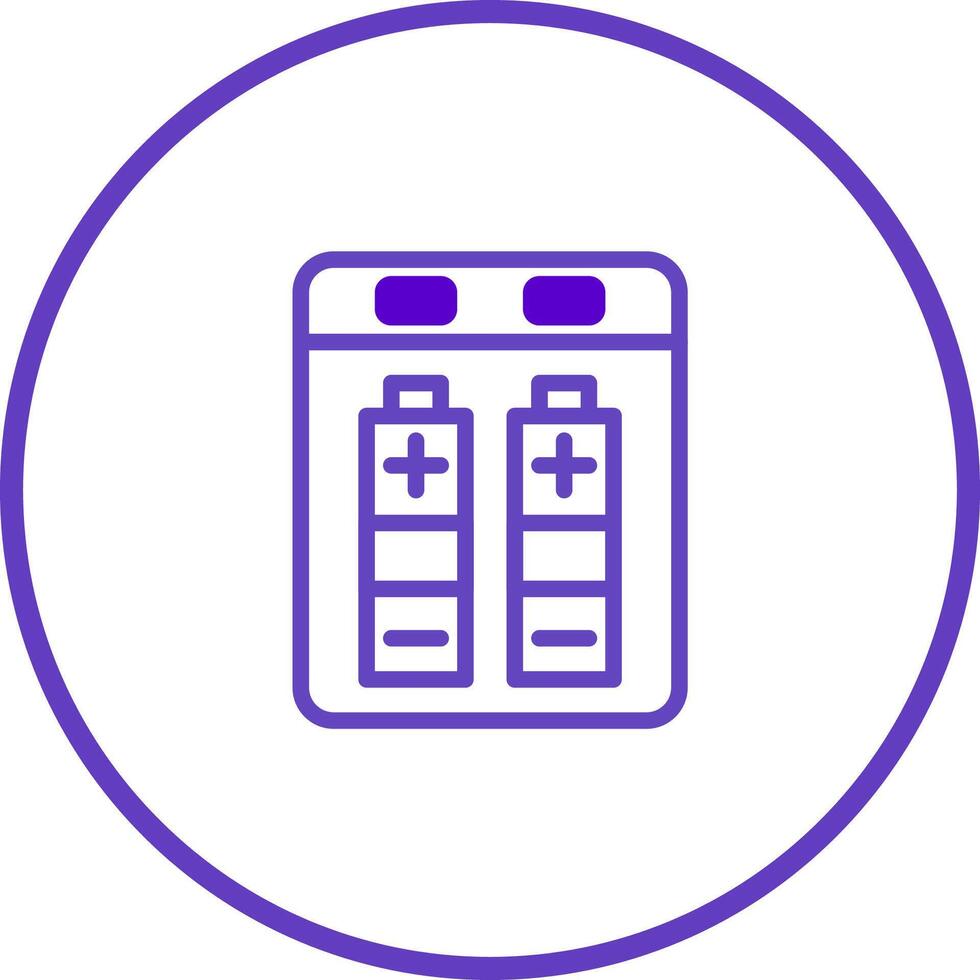 Battery charger icon symbolizing power storage and renewable energy solutions for electric devices and sustainability vector